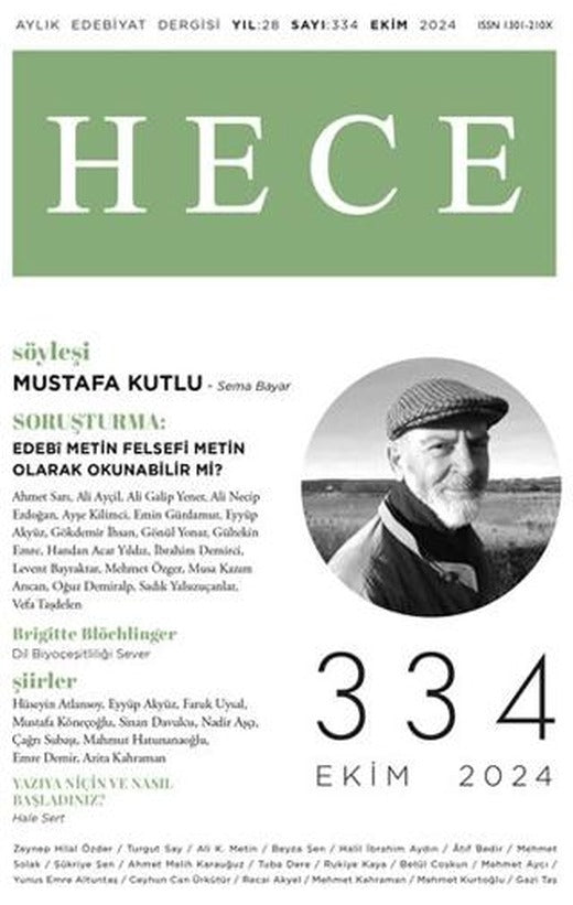 Hece Dergisi - Sayı 334 Ekim 2024 | Hece Dergisi (Ciltsiz)