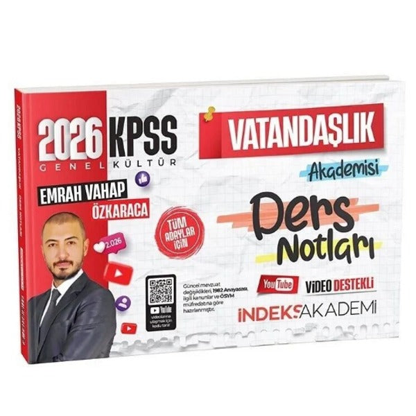 2026 KPSS Vatandaşlık Akademisi Video Ders Notları | İndeks Akademi (İnce Kapak)