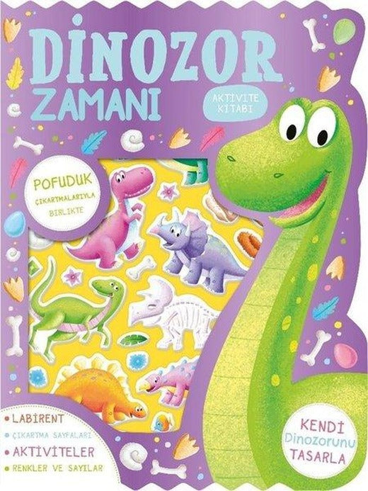 Dinozor Zaman ı -Çıkartmalı Aktivite Kitabı | İndigo Çocuk (İnce Kapak)