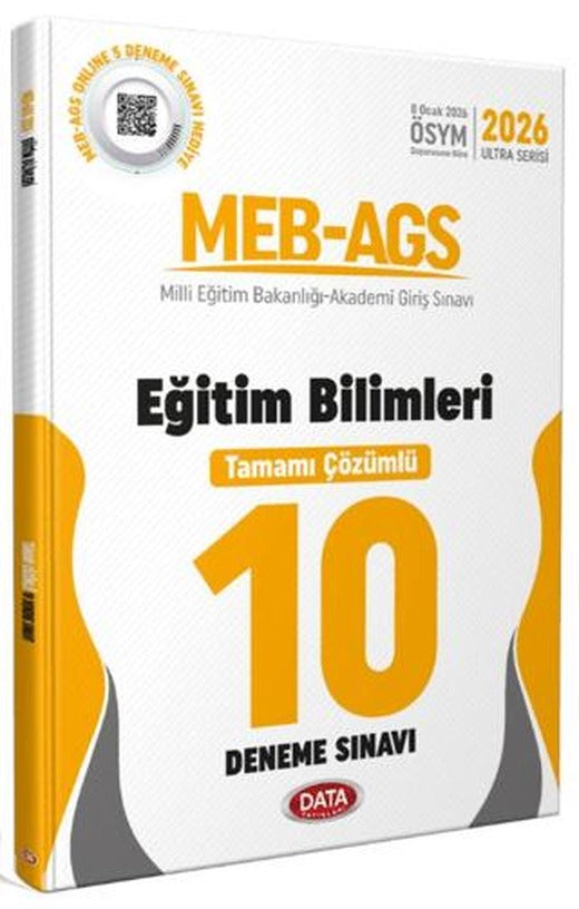2026 MEB-AGS Eğitim Bilimleri Tamamı Çözümlü 10 Deneme Sınavı | Data Yayınları (Ciltsiz)