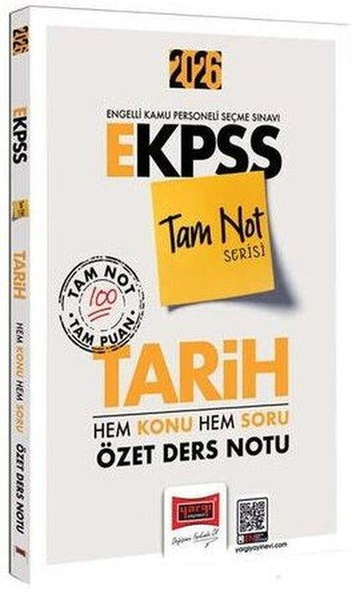 2026 E - KPSS Tam Not Serisi Tarih Hem Konu Hem Soru Özet Ders Notu | Yargı Yayınları (İnce Kapak)