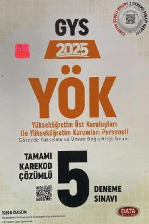 2025 YÖK Üst Kuruluşları ile YÖK Personeli GYS 5 Deneme Sınavı - Karekod Çözümlü | Data Yayınları (Ciltsiz)