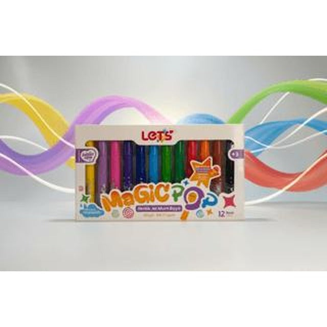 Let’s Magicpop Süper Yıkanabilir Mum Boya 12 Renk | Lets