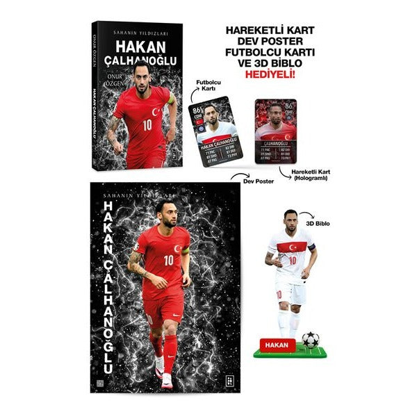 Hakan Çalhanoğlu - Sahanın Yıldızları - Hareketli Kart - Dev Poster - Futbolcu Kartı ve 3D Biblo Hediyeli! | Parodi Yayınları (İnce Kapak)