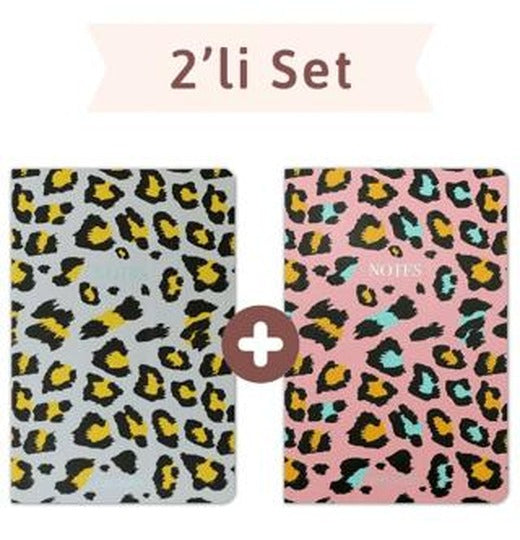 Leopar Çizgili Twins (2 Defter Takım) | Elaspaper