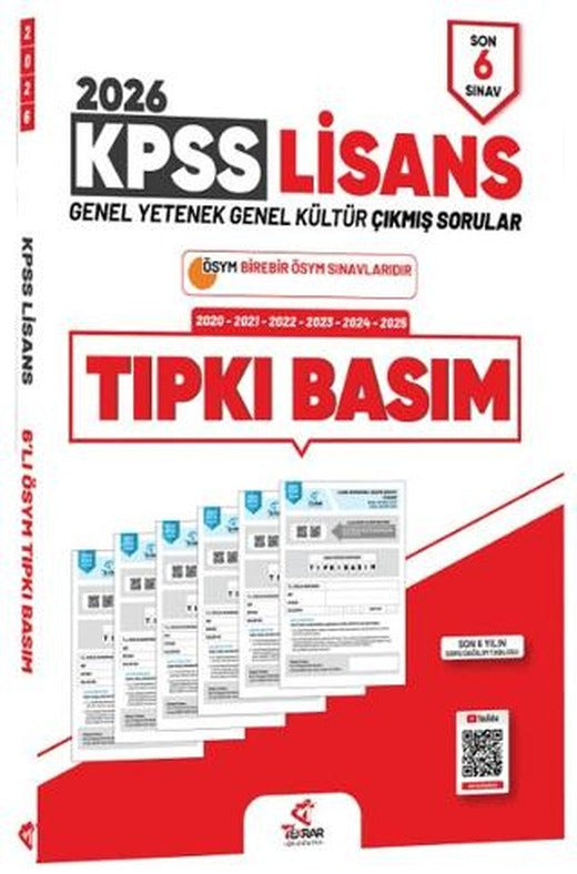 2026 KPSS Genel Yetenek Genel Kültür Çıkmış Sorular Tıpkı Basım Son 6 Sınav Çözümlü | Tekrar Akademi Yayınları (Ciltsiz)