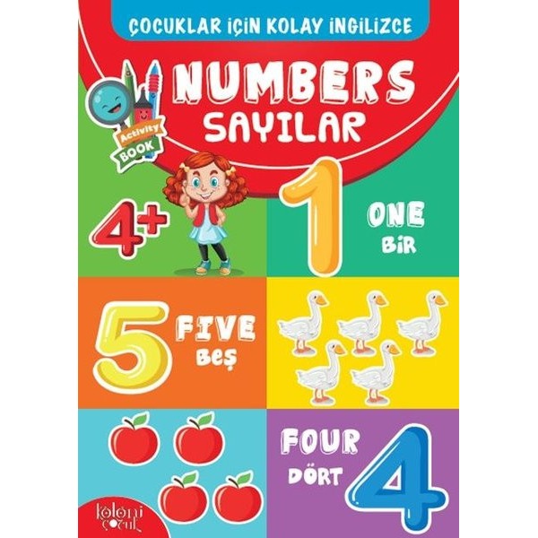 Çocuklar İçin Kolay İngilizce - Numbers Sayılar | Koloni Çocuk (Ciltsiz)