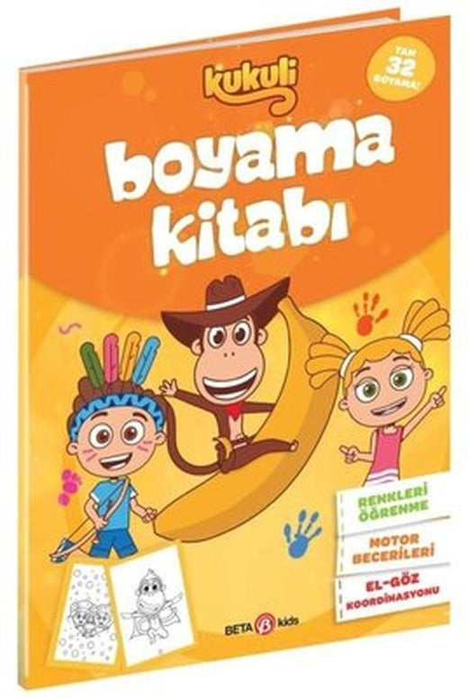 Kukuli - Boyama Kitabı-Turuncu Kapak | Beta Kids