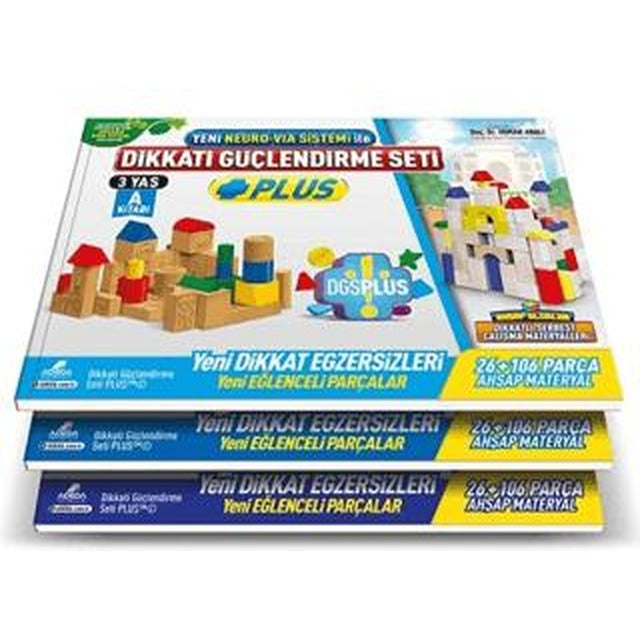 Dikkati Güçlendirme Seti Plus (3 Kitap Materyalsiz - 3 Yaş)