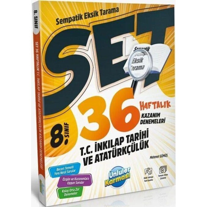 8. Sınıf T.C İnkılap Tarihi ve Atatürkçülük 36 Haftalık Kazanım Denemeleri