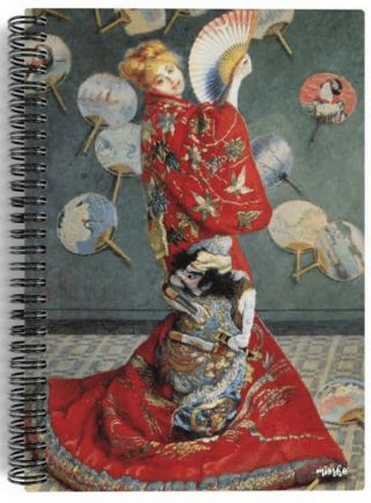 Claude Monet - Madame Monet in a Japanese Kimono, 1876 / Spiralli Defter 09 - Çizgisiz - 100 Sayfa | Miosho