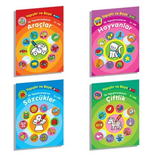 Yapıştır ve Boya İlk Yapıştırmalarım Seti - 4 Kitap Takım | Parıltı Yayınları
