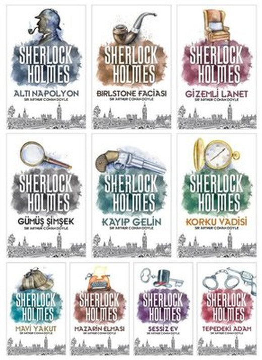 Sherlock Holmes Seti - 10 Kitap Takım | Halk Kitabevi (İnce Kapak)