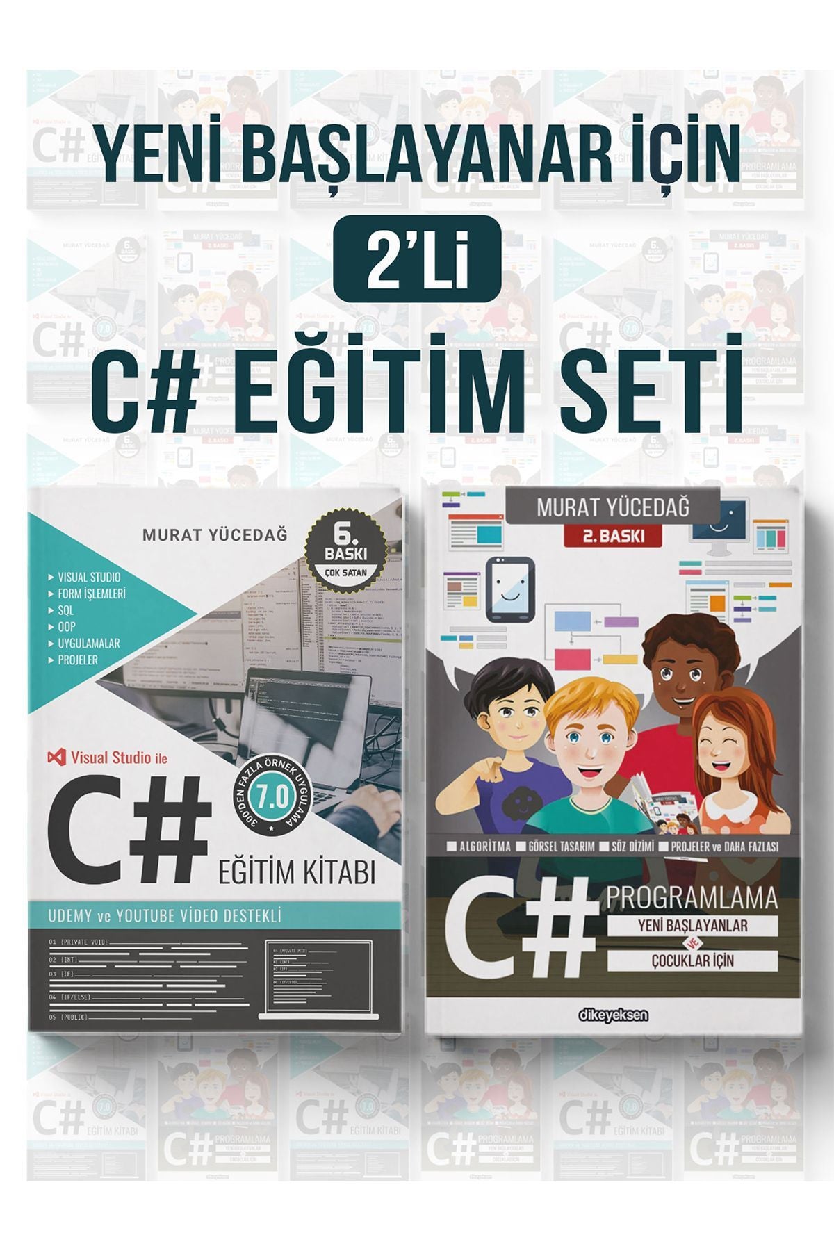 Dikeyeksen Yeni Başlayanlar İçin 2'Li C# Eğitim Seti (2 Kitap) kitap kapağı