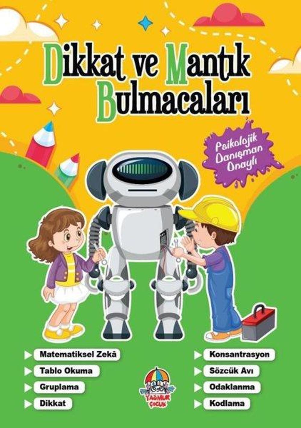 Dikkat ve Mantık Bulmacaları - Yeşil Kitap | Yağmur Çocuk