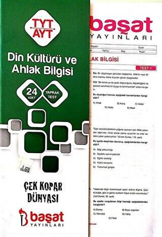 Başat Yayınları Din Kültürü Ve Ahlak Bilgisi Çek Kopar Dünyası - Kolektif kitap kapağı
