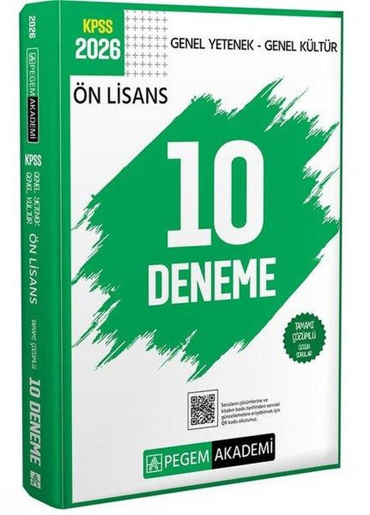 2026 KPSS Genel Yetenek Genel Kültür Ön Lisans Tamamı Çözümlü 10 Deneme | Pegem Akademi Yayıncılık (İnce Kapak)