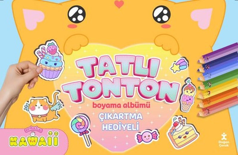 Sevimliler Kawaii-Tatlı Tonton Boyama Albümü-Çıkartma Hediyeli | Doğan Çocuk
