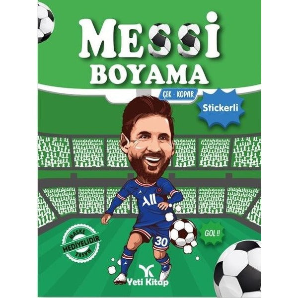 Messi Boyama - Çek Kopar Stickerli | Yeti Kitap (İnce Kapak)