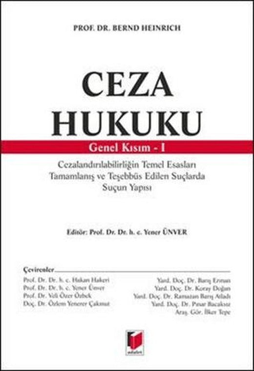 Ceza Hukuku Genel Kısım - 1 | Adalet Yayınevi (Ciltsiz)