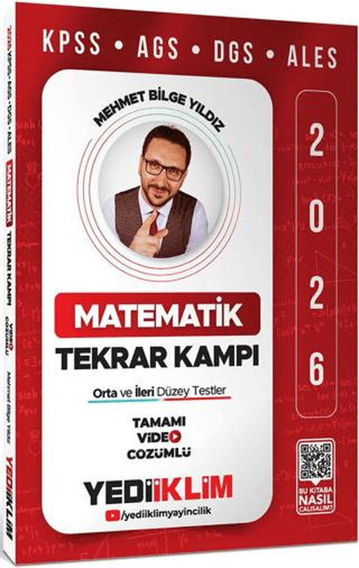 2026 KPSS AGS DGS ALES Matematik Tamamı Video Çözümlü Tekrar Kampı | Yediiklim Yayınları (Ciltsiz)