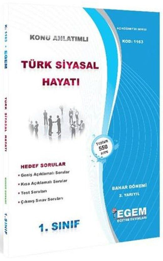 1. Sınıf 2. Yarıyıl Konu Anlatımlı Türk Siyasal Hayatı - Kod 1163