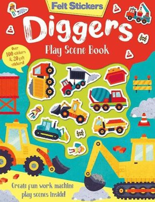 Felt Stickers - Diggers Play Scene Book | IMAGINE THAT (Ciltli)
