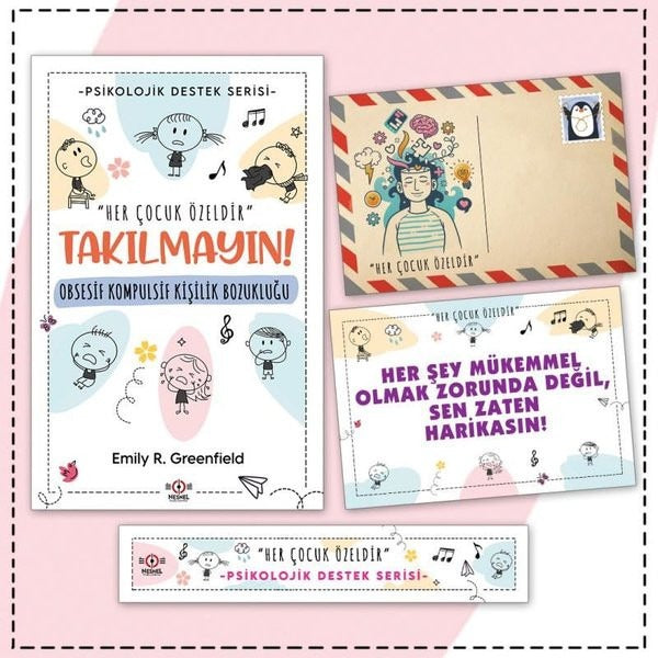 Çocuklarda Obsesif Kompulsif Kişilik Bozukluğu - Kartpostal ve Ayraç - Çocuklar İçin Psikolojik Dest | Nesnel Yayınları (İnce Kapak)