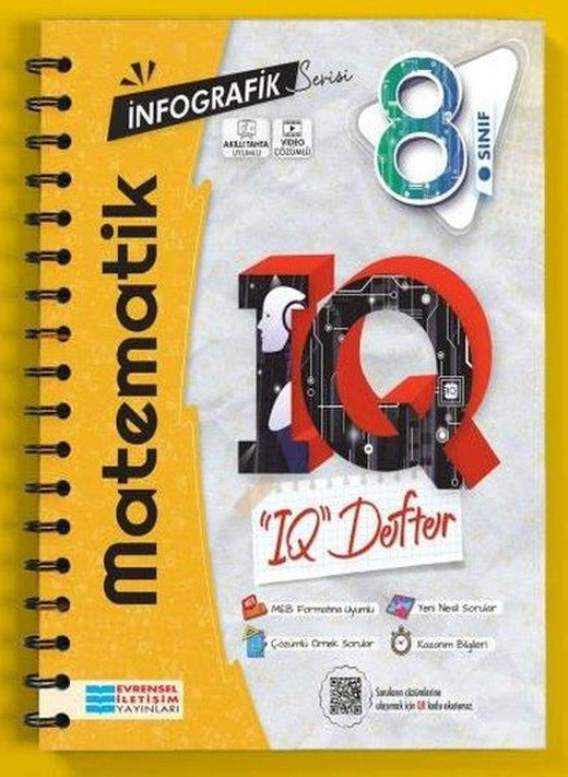 8.Sınıf Matematik İnfografik Serisi IQ Akıllı Defter | Evrensel İletişim Yayınları (İnce Kapak)