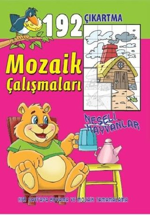 Mozaik Çalışmaları 192 Çıkartma -  Neşeli Hayvanlar | Revzen Kitap (Ciltsiz)