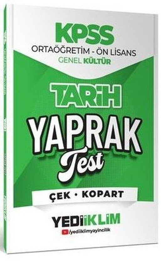 2026 KPSS Ortaöğretim - Önlisans Tarih Çek Kopart Yaprak Test | Yediiklim Yayınları (İnce Kapak)
