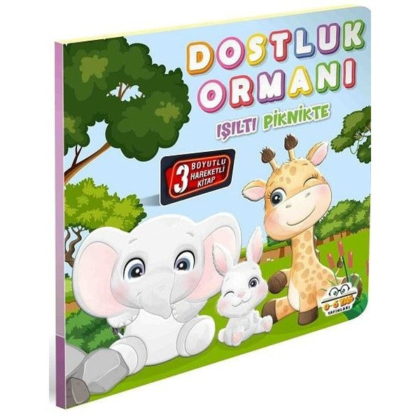 Dostluk Ormanı-Işıltı Piknikte-3 Boyutlu Hareketli Kitap | 0-6 Yaş Yayınları