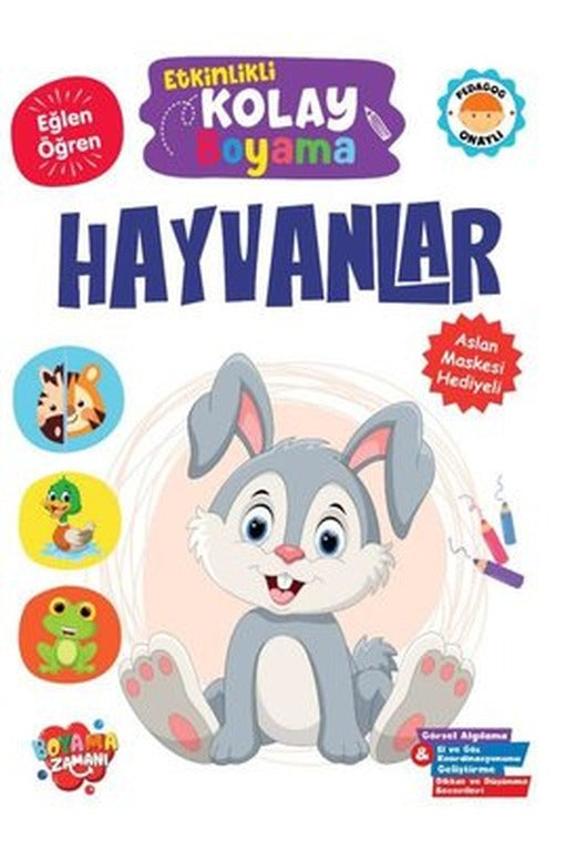 Hayvanlar - Etkinlikli Kolay Boyama | Boyama Zamanı Yayınları