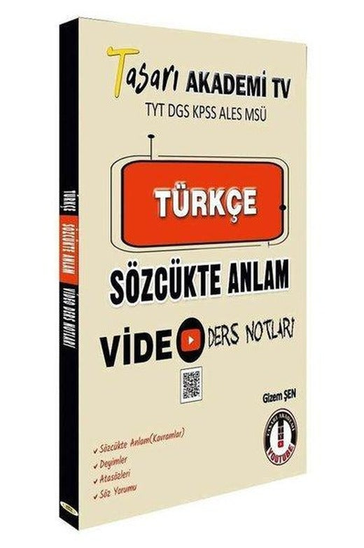 TYT Türkçe Sözcükte Anlam Vİdeo Ders Notları | Tasarı Akademi (İnce Kapak)