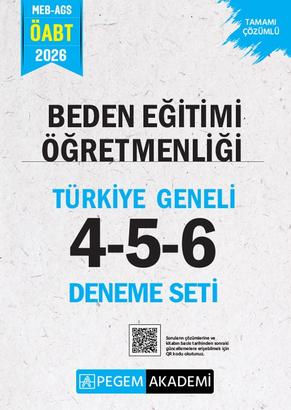 2026 MEB AGS ÖABT Beden Eğitimi Öğretmenliği Tamamı Çözümlü Türkiye Geneli 4-5-6 (3'lü Deneme Seti)