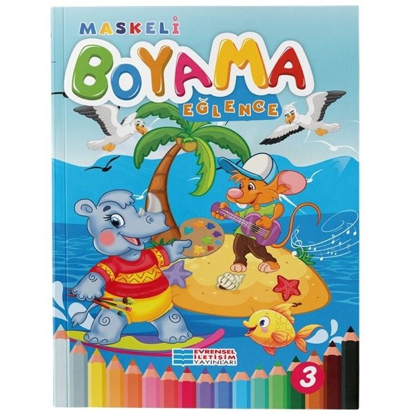 Eğlence - Maskeli Boyama | Evrensel İletişim Yayınları (İnce Kapak)