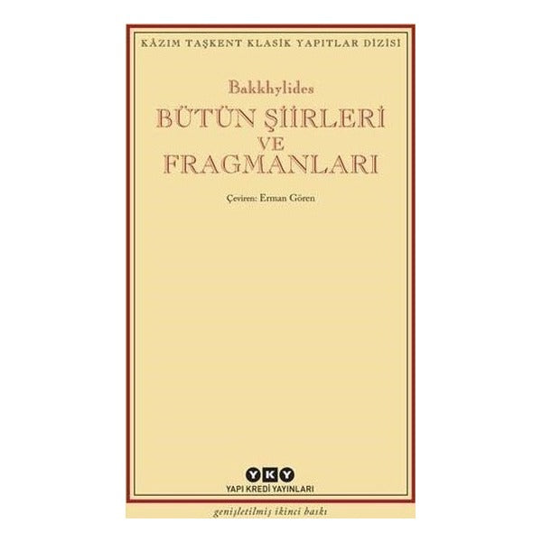 Bakkhylides Bütün Şiirleri ve Fragmanları | Yapı Kredi Yayınları