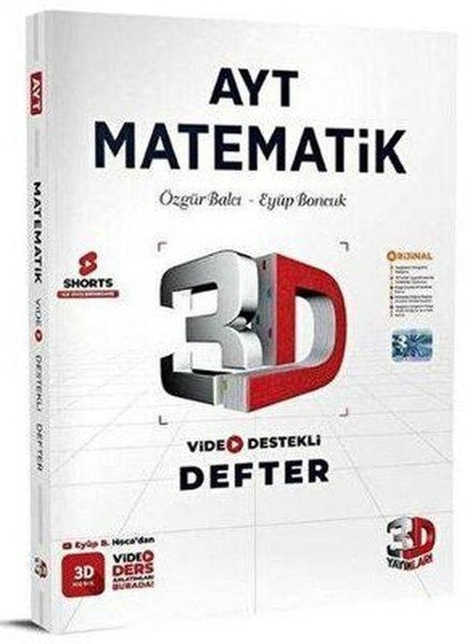 AYT Matematik Video Destekli Defter | 3D Yayınları (İnce Kapak)