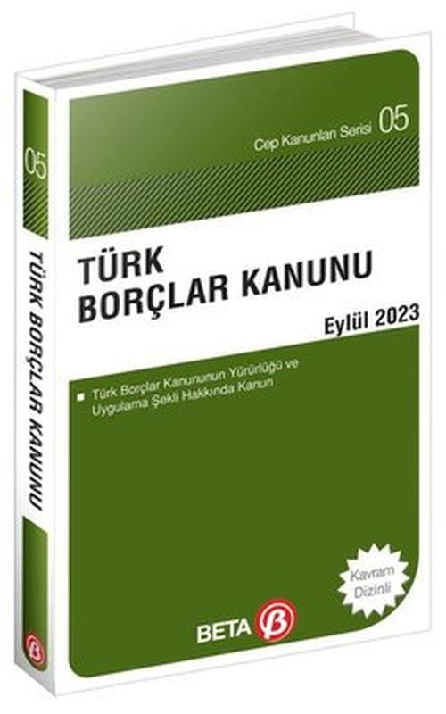 Türk Borçlar Kanunu Cep Serisi Eylül 2023 | Beta Yayınları