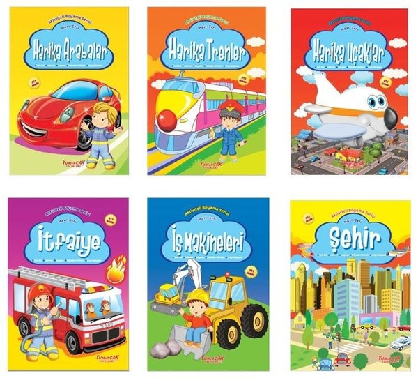 Aktiviteli Boyama Kitabı Mavi Seti (6 Kitap Takım)