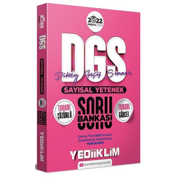 2022 Prestij Serisi DGS Sayısal Yetenek Tamamı Çözümlü Soru Bankası | Yediiklim Yayınları (İnce Kapak)