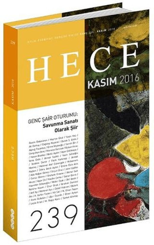 Hece Aylık Edebiyat Dergisi Sayı: 239 - Kasım 2016 | Hece Dergisi (Ciltsiz)