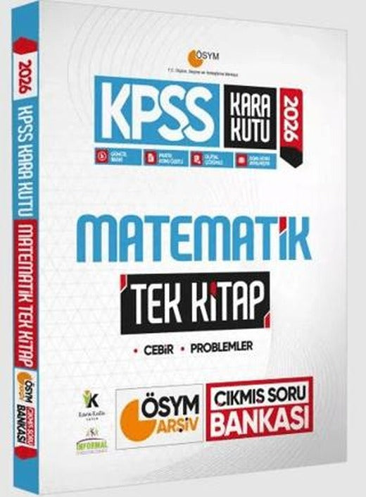 2026 KPSS Kara Kutu Matematik Tek Kitap ÖSYM Arşiv Çıkmış Soru Bankası Konu Özetli Dijital Çözümlü | Karakutu Yayın (Ciltsiz)