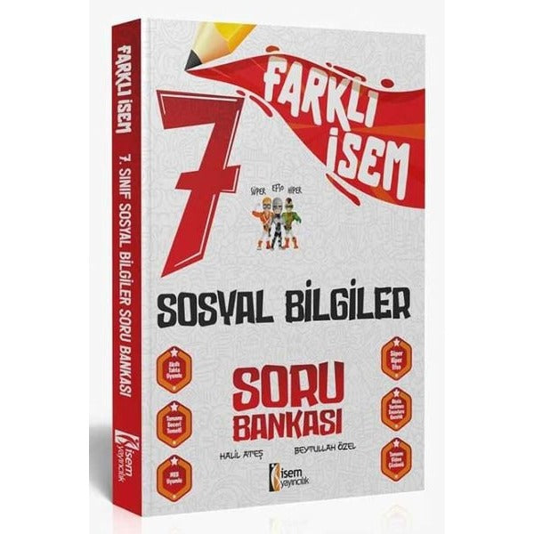 2024 7.Sınıf Sosyal Bilgiler Farklı İsem Soru Bankası | İsem Yayıncılık - Ortaokul (İnce Kapak)