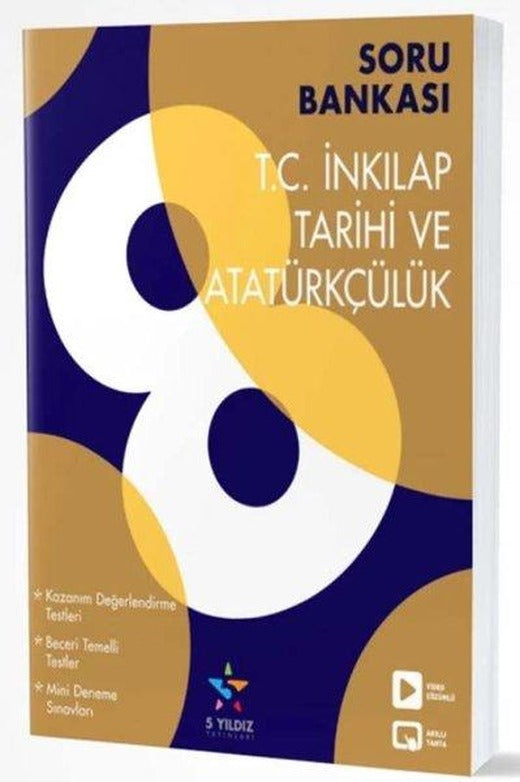 8.Sınıf T.C İnkılap Tarihi Ve Atatürkçülük Soru Bankası | 5 Yıldız Yayınları (İnce Kapak)