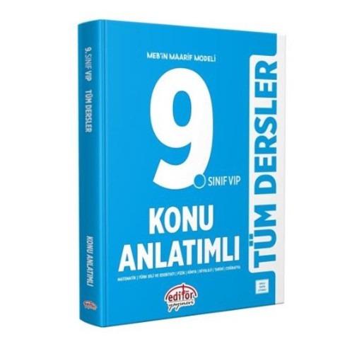 9. Sınıf VIP Tüm Dersler Konu Anlatımlı - Mavi Kitap | Editör (İnce Kapak)