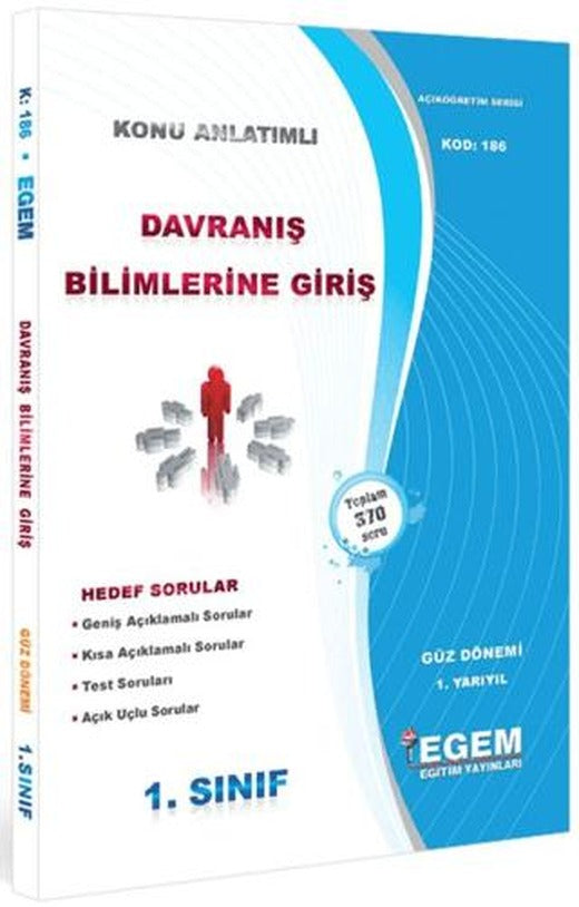 1. Sınıf 1. Yarıyıl Davranış Bilimlerine Giriş Konu Anlatımlı Soru Bankası - Kod 186
