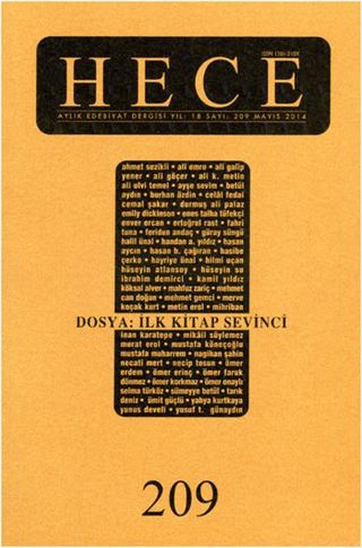 Hece Aylık Edebiyat Dergisi Sayı: 209 / Mayıs 2014 | Hece Dergisi (Ciltsiz)