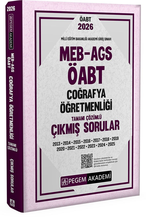2026 MEB AGS ÖABT Coğrafya Öğretmenliği Tamamı Çözümlü Çıkmış Sorular | Pegem Akademi Yayıncılık (Ciltsiz)