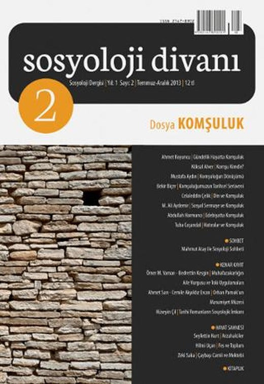 Sosyoloji Divanı Sayı: 2 Temmuz-Aralık 2013 | Sosyoloji Divanı Dergisi (Ciltsiz)